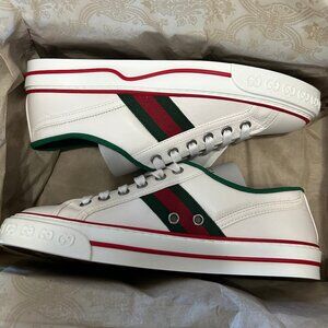 GUCCI Tennis Sneakers in White, Green, & Red